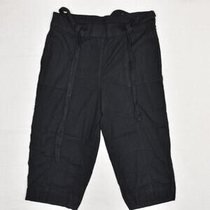 Lane Bryant Women Capri Straight Pants Linen Blend Black Size 22 Belted Solid